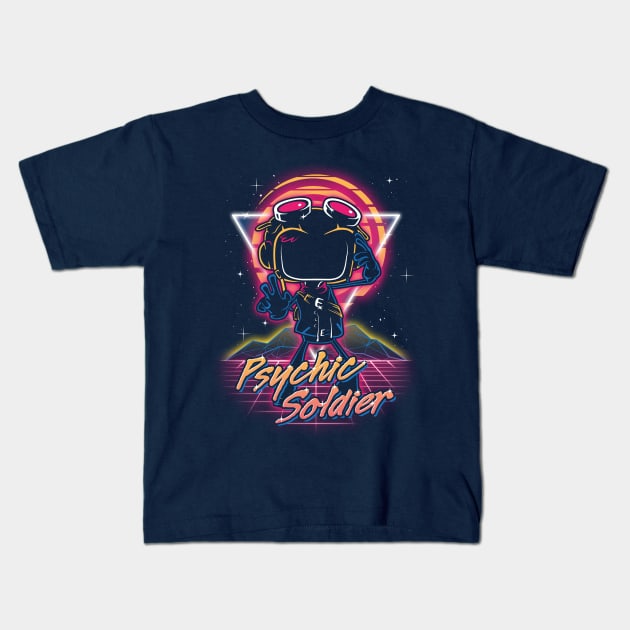 Retro Psychic Soldier Kids T-Shirt by Olipop